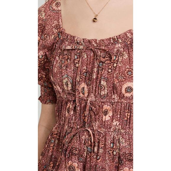 ULLA JOHNSON Juniper Puff Sleeve Mini Dress in Rosebud Crimson Size 2 $375 MSRP - Picture 9 of 13